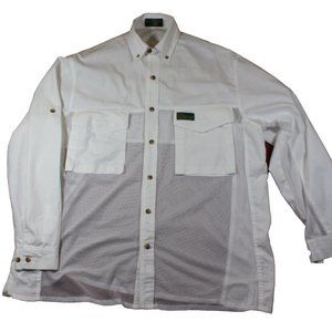 Pro Flow Louisiana Lodge Fishing Shirt  White L/S Mesh Sz XL